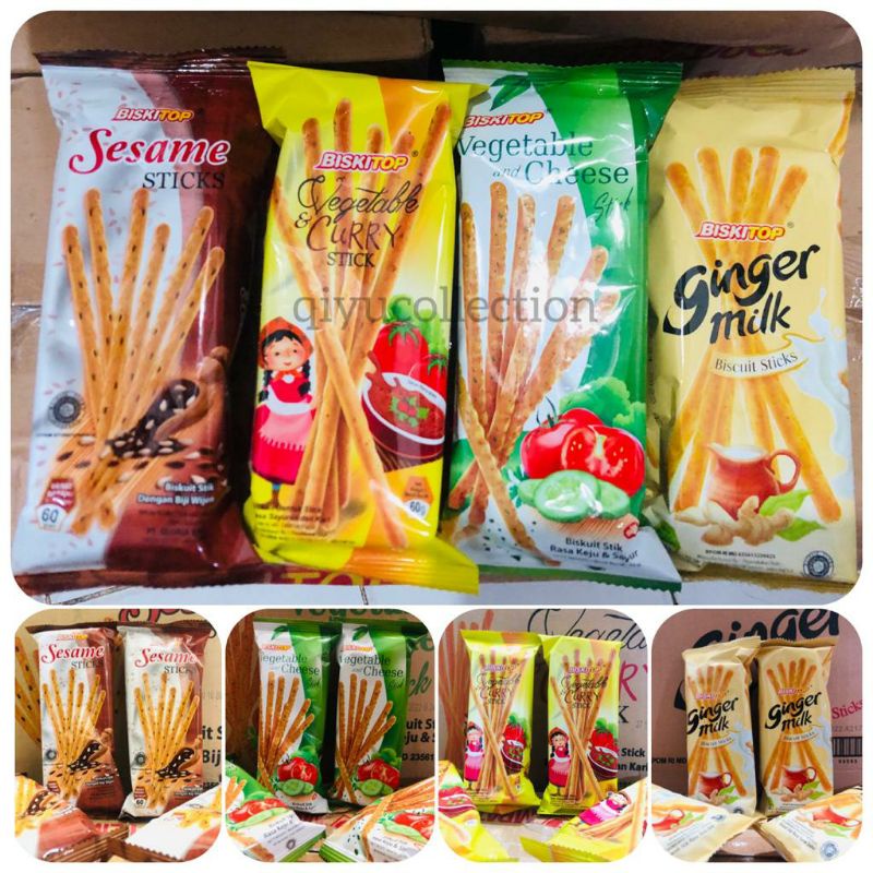 ECER Biskuit Vegetable Cheese Sesame Ginger Milk Curry Stick Stik Sayur Biskitop