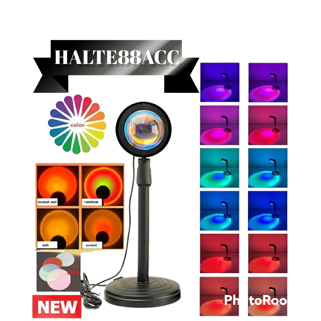 LAMPU SUNSET FILL PROYEKTOR LAMPU TIDUR LED MOTIF MATAHARI