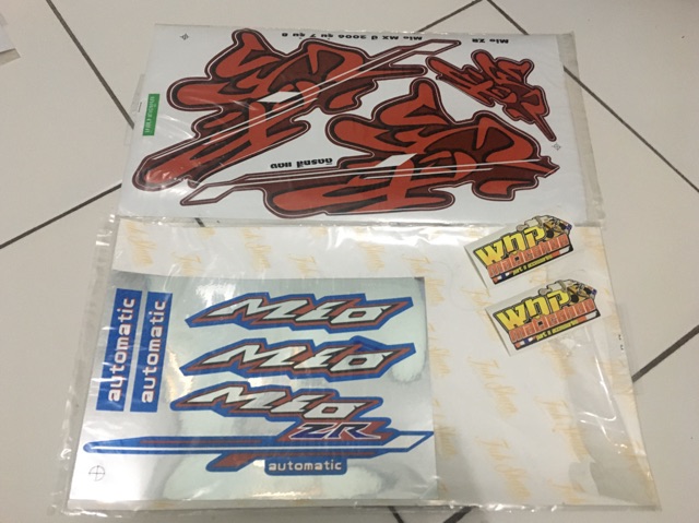 Striping Mio sporty kanzi hitam putih merah biru