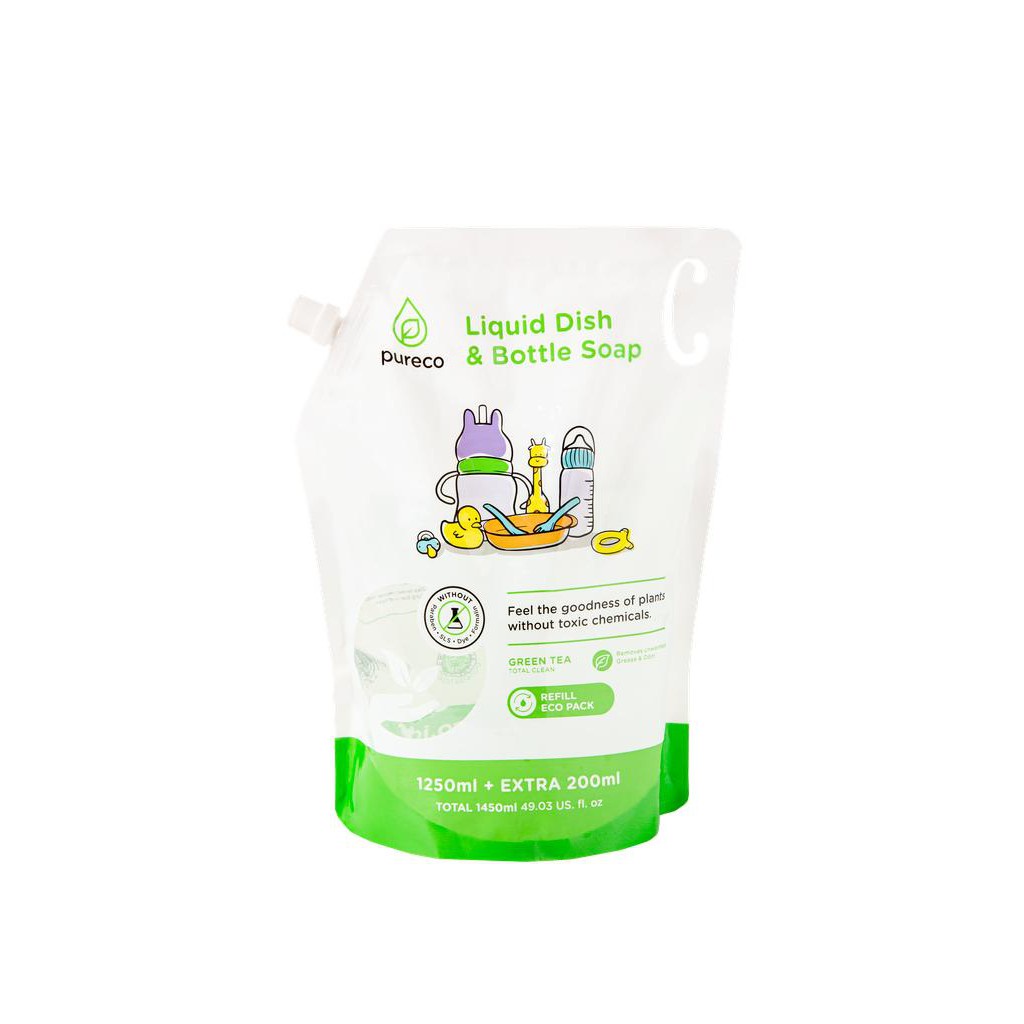 Pureco Liquid Dish &amp; Bottle Soap Green Tea 1450ml