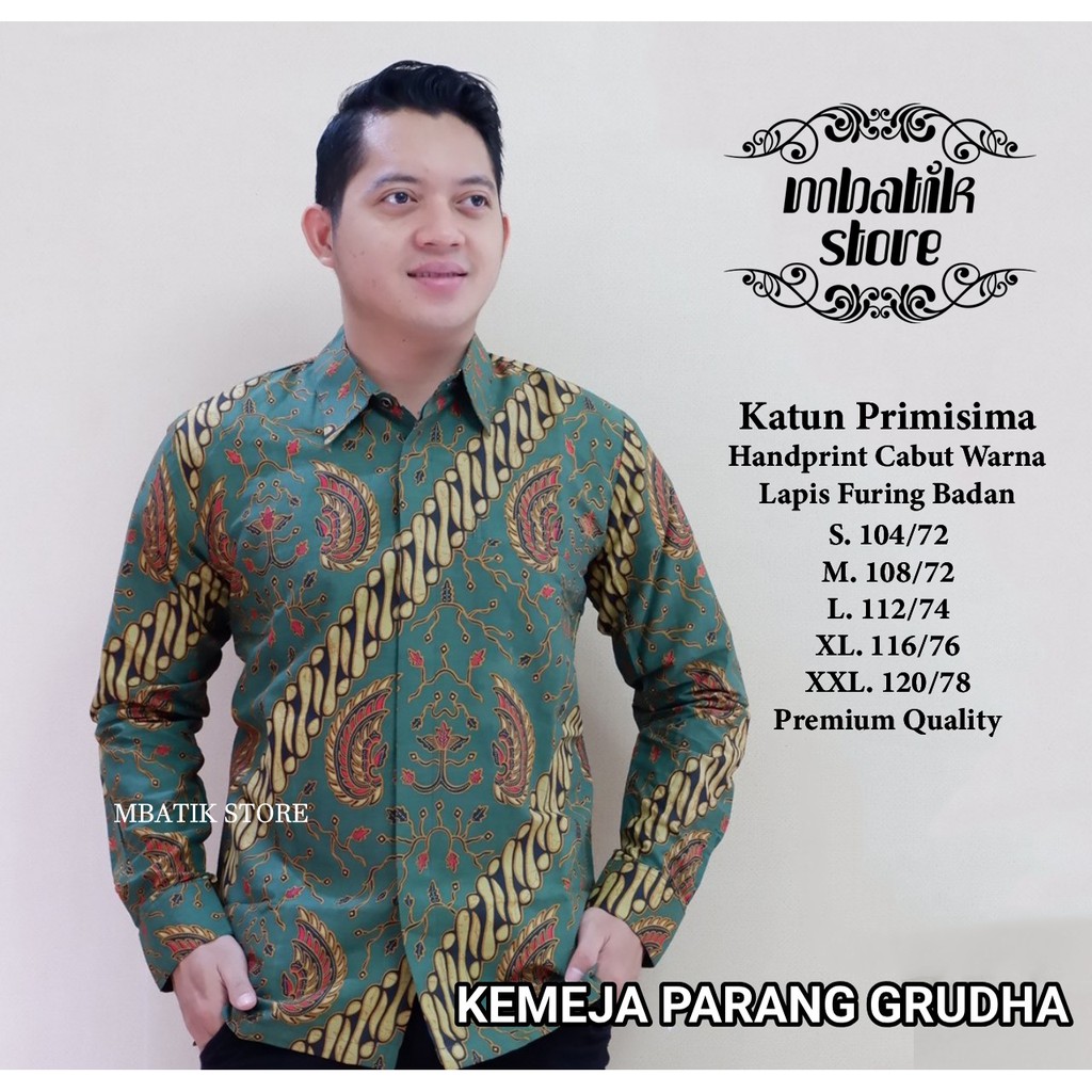 Parang Grudha kemeja Batik Pria Lengan Pendek Full Furing by Dewo