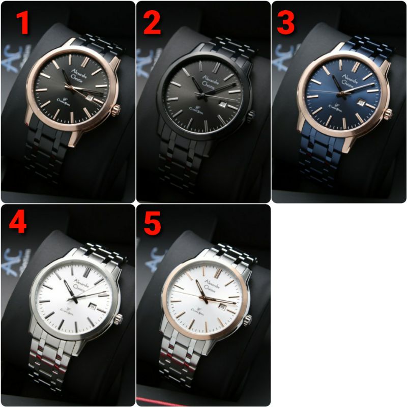 ORIGINAL GARANSI RESMI 1 TAHUN JAM TANGAN PRIA ALEXANDRE CHRISTIE ANALOG RANTAI STAINLESS STEEL ARLO