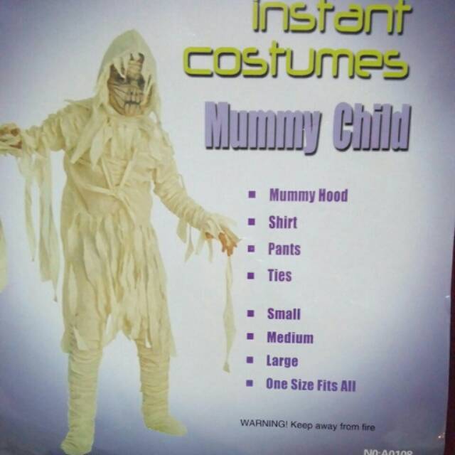 Mumi kostum anak. halloween costume 7-8 th