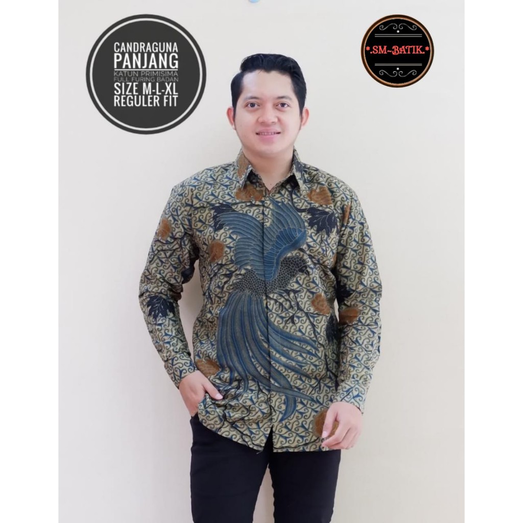 CANDRAGUNA BAJU kemeja batik pria lengan panjang terbaru ORIGINAL  PENDEK modern PREMIUM 2