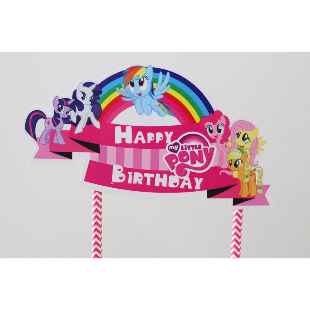 cake topper little pony / tusukan kue little pony / hiasan kue little pony / little pony pelangi