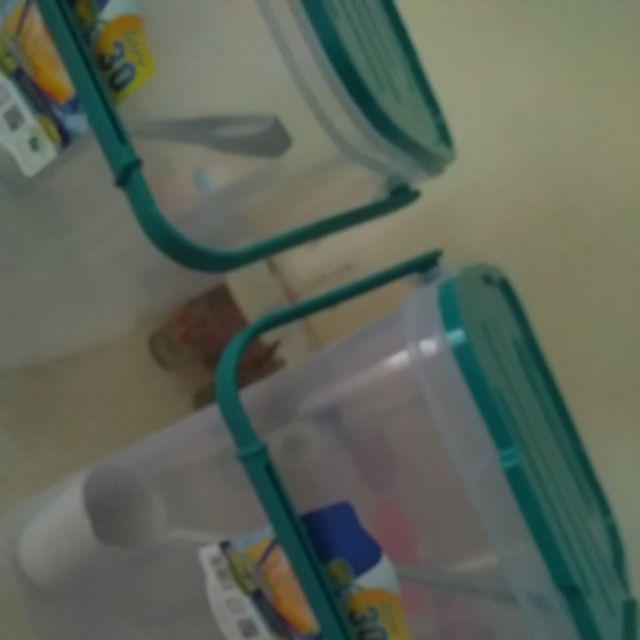 ( Khusus  Gosend ) Toples Es Buah Segi 30 Liter / Aquarium Green Leaf + Gayung