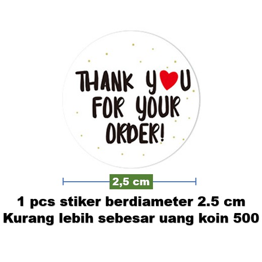 Sticker Label Thank you ukuran kecil 2.5 cm 50 pcs Stiker Terima Kasih Segel Kemasan Amplop-1