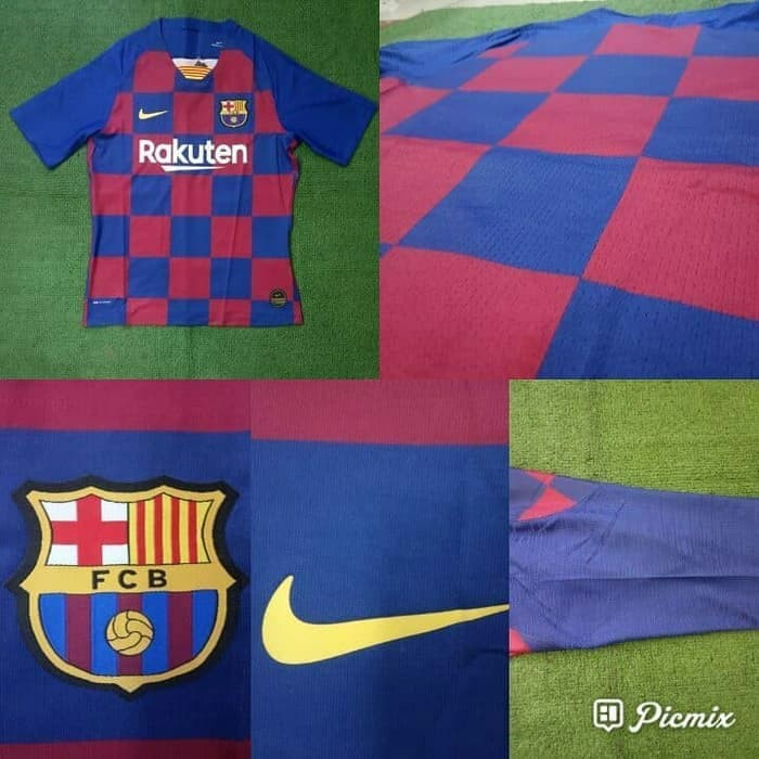 Jersey Baju Bola Barca Home Player Issue Vaporknit 2019 2020 Top Quality