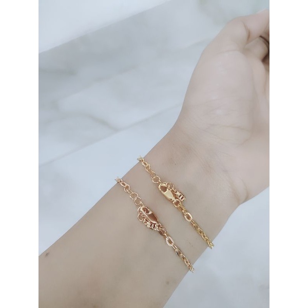 GELANG KOYE NORI + PENANG HERM*S MP /GELANG PERAK ASLI SILVER 925 LAPIS EMAS/ GELANG FASHION WANITA TERBARU