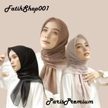 KERUDUNG SEGI EMPAT PARIS PREMIUM IMPOR  BAHAN YANG NYAMAN DIPAKAI LEMBUT DAN TIDAK TEMBUS PANDANG || COD ||