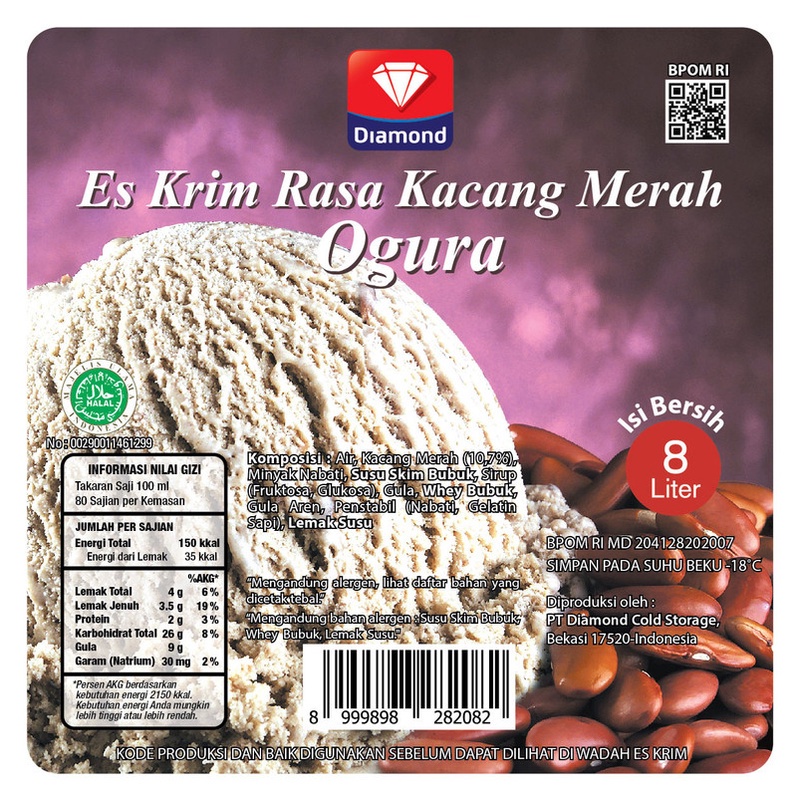 DIAMOND ICE CREAM RED BEAN /OGURA 8 LT