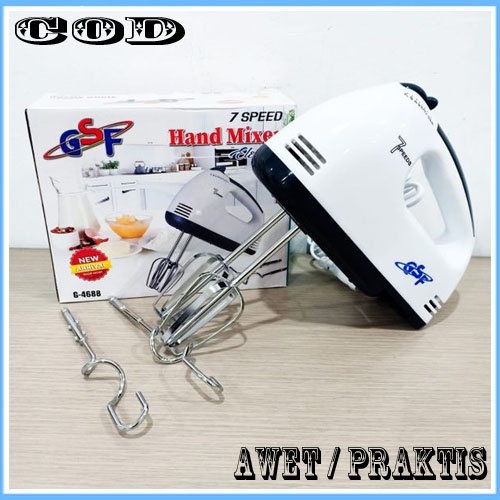 PAKET SET Terbaru Hand Mixer GSF Dengan 7 kecepatan Bisa COD PROMO