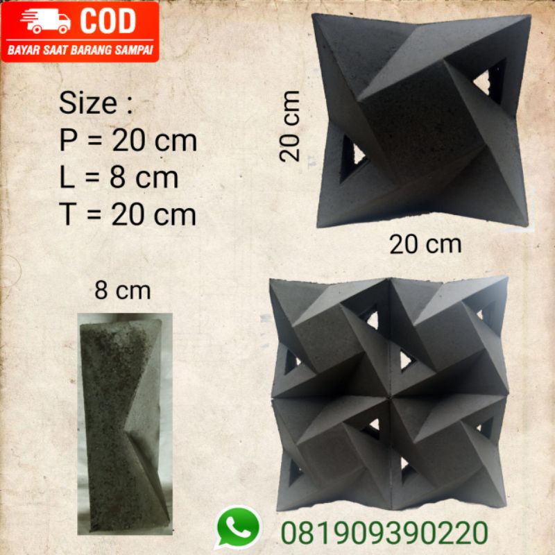 Loster beton minimalis kipas LB2