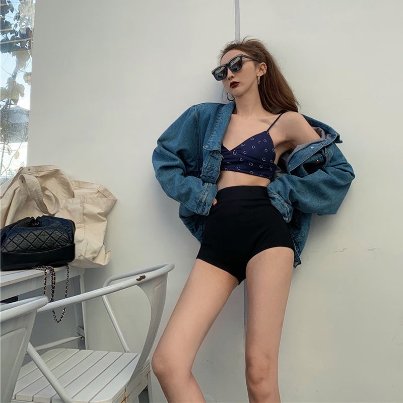 Hitam Semua Pertandingan Celana Pendek Super Wanita Musim Panas 2022 Baru Pinggang Tinggi Hot Celana Acara Tipis Hot Girls Celana Ketat Olahraga Celana Kasual