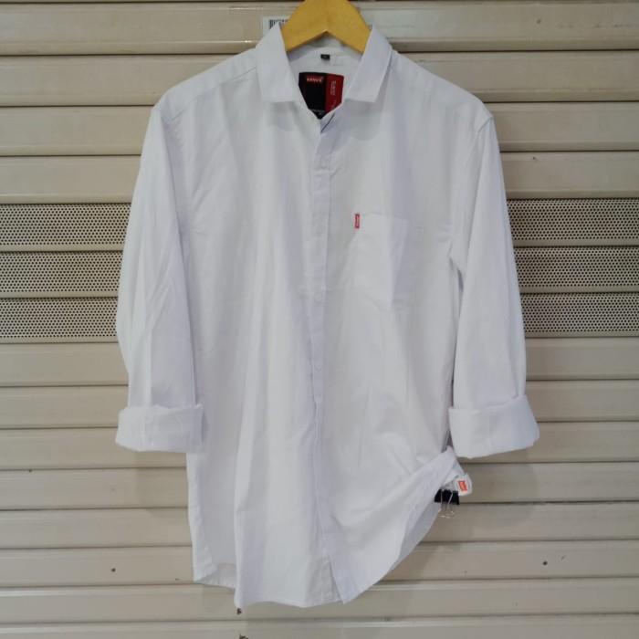 Man | Kemeja Levis Polos Pria Lengan Panjang Warna Putih