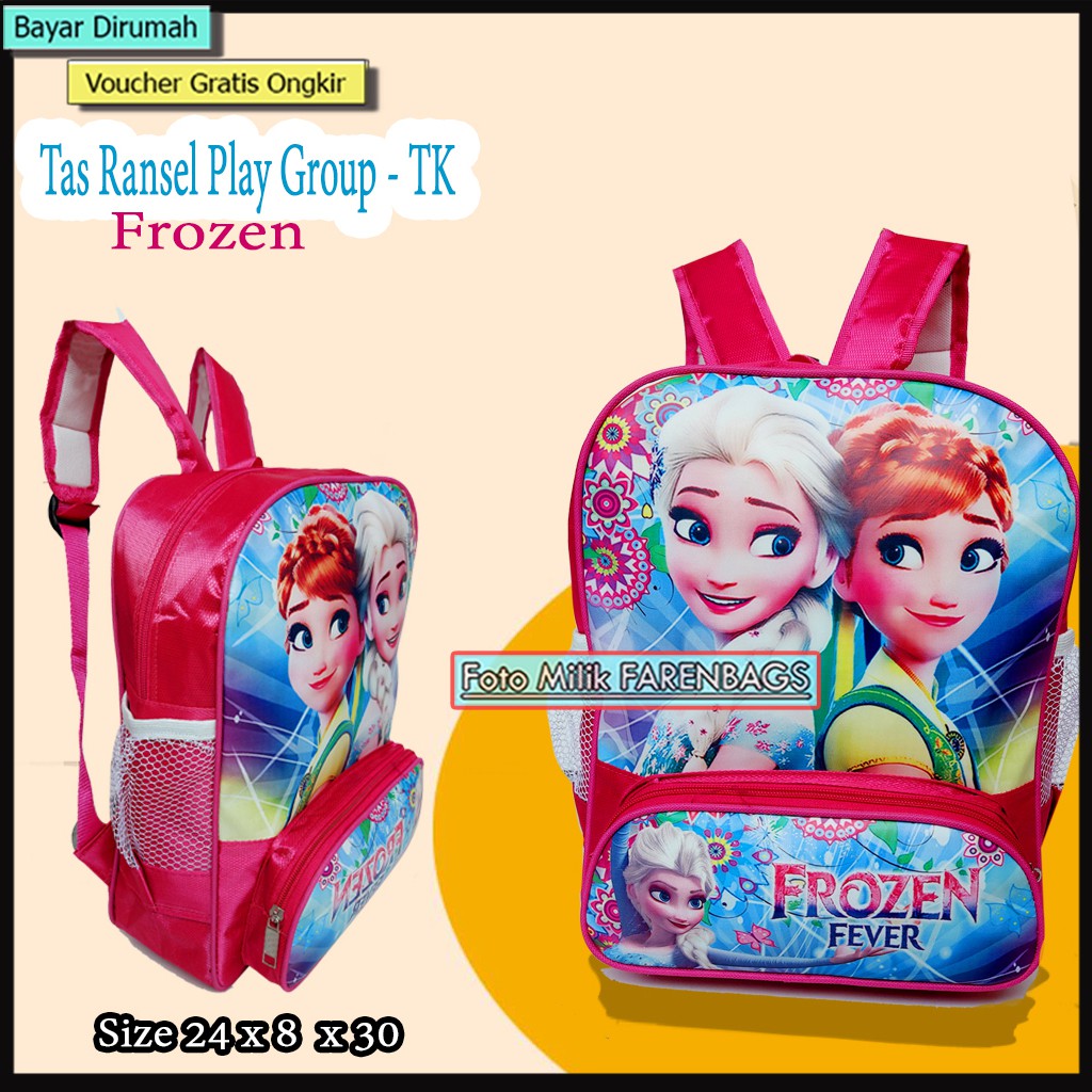 Tas Sekolah Anak Paud -TK Gambar Kartun anak anak Tas Sekolah Anak Cewek TK Free Alat Tulis Set SAP