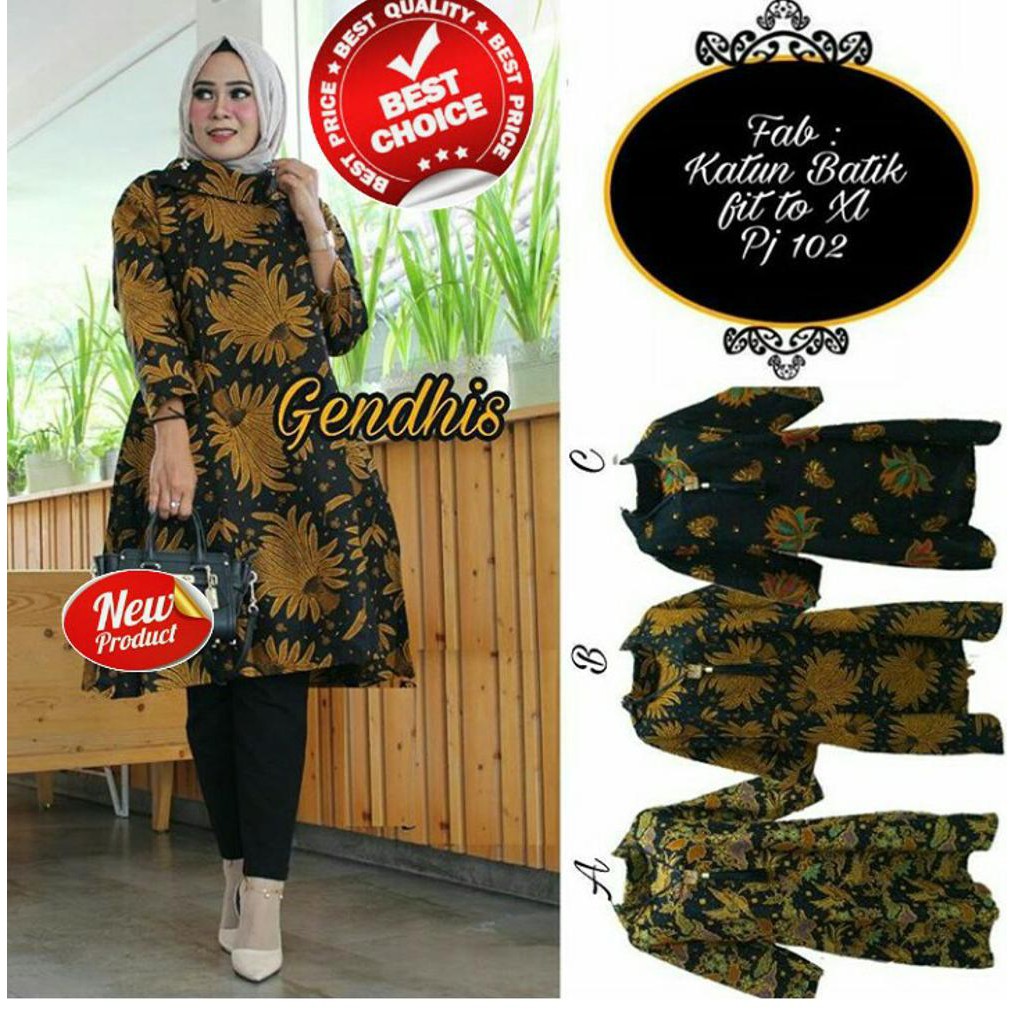 Dapatkan Harga Hijab Tunik Batik Kebaya Atasan Batik Diskon