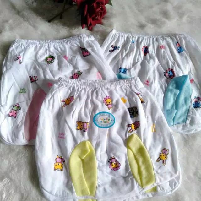 Per 6 Pcs Celana Pop Bayi Lucky Warna Putih List Warna Motif Lucu Murah