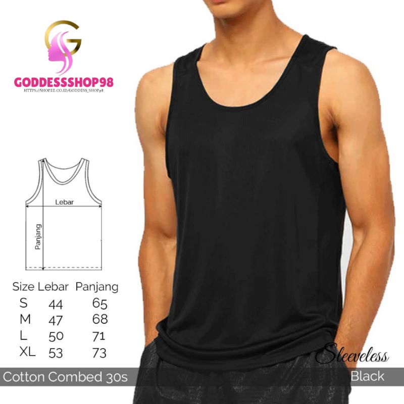 Singlet Pria 100% Katun Combed Super Lembut &amp; Adem / Kaos Oblong Cowok Laki Katun Super Soft ATM