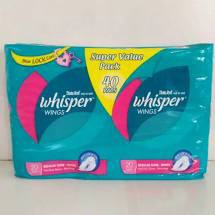 Whisper Regular Flow isi 40 Pads - Whisper Pembalut Wanita Murah