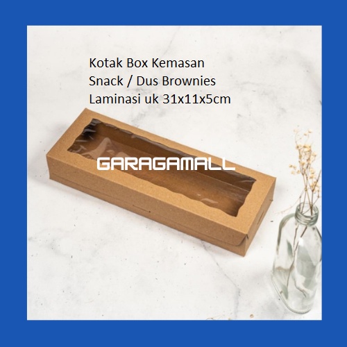 

Box kue dus kue dus brownies kotak kue kraft laminasi jendela kardus hampers bolu dus snack uk 31x11x5 cm(10 pcs)