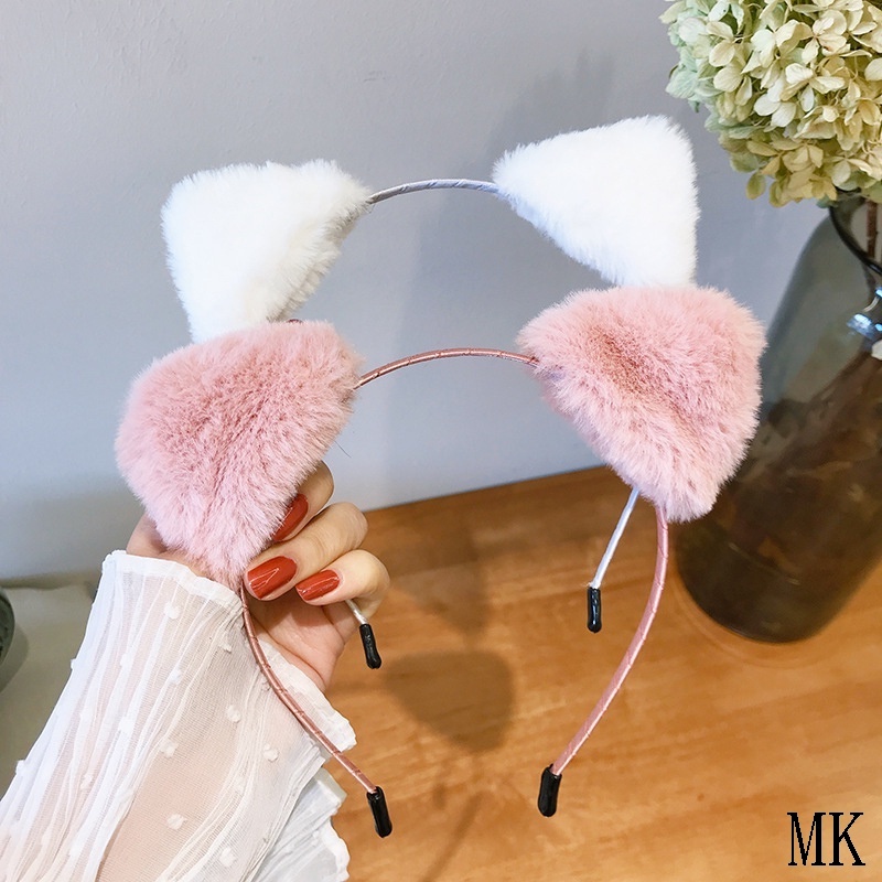 Korea bando Pita Rambut Telinga Kucing Lucu Cuci Muka Headband Simple Press Hair Clip Headwear MK