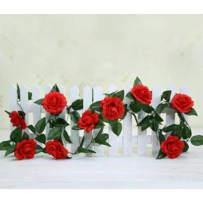 daun rambat/mawar rambat/hiasan rambat/bunga mawar/bunga artificial