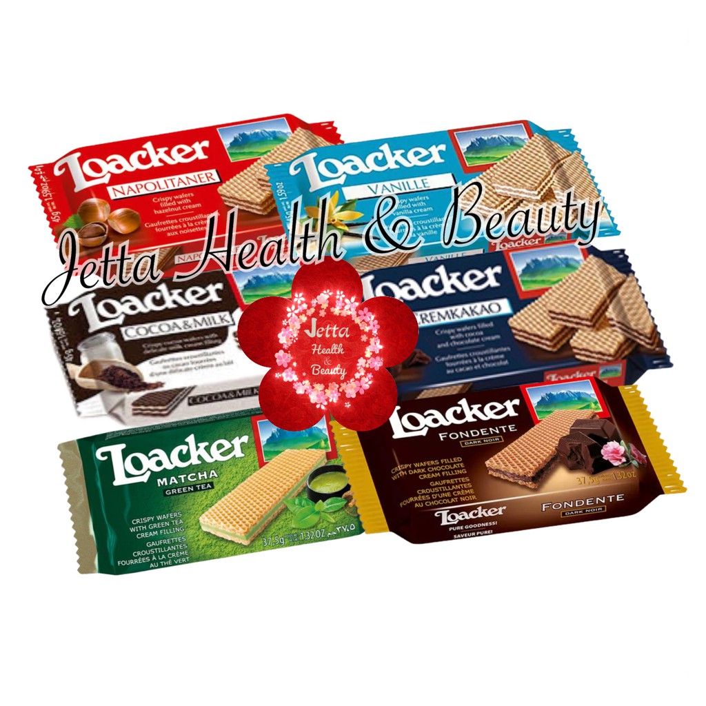 

Loacker Classic Wafer Napolitaner Vanilla Creamkakao Cocoa Milk Fondente Matcha Green Tea 45g 37.5g