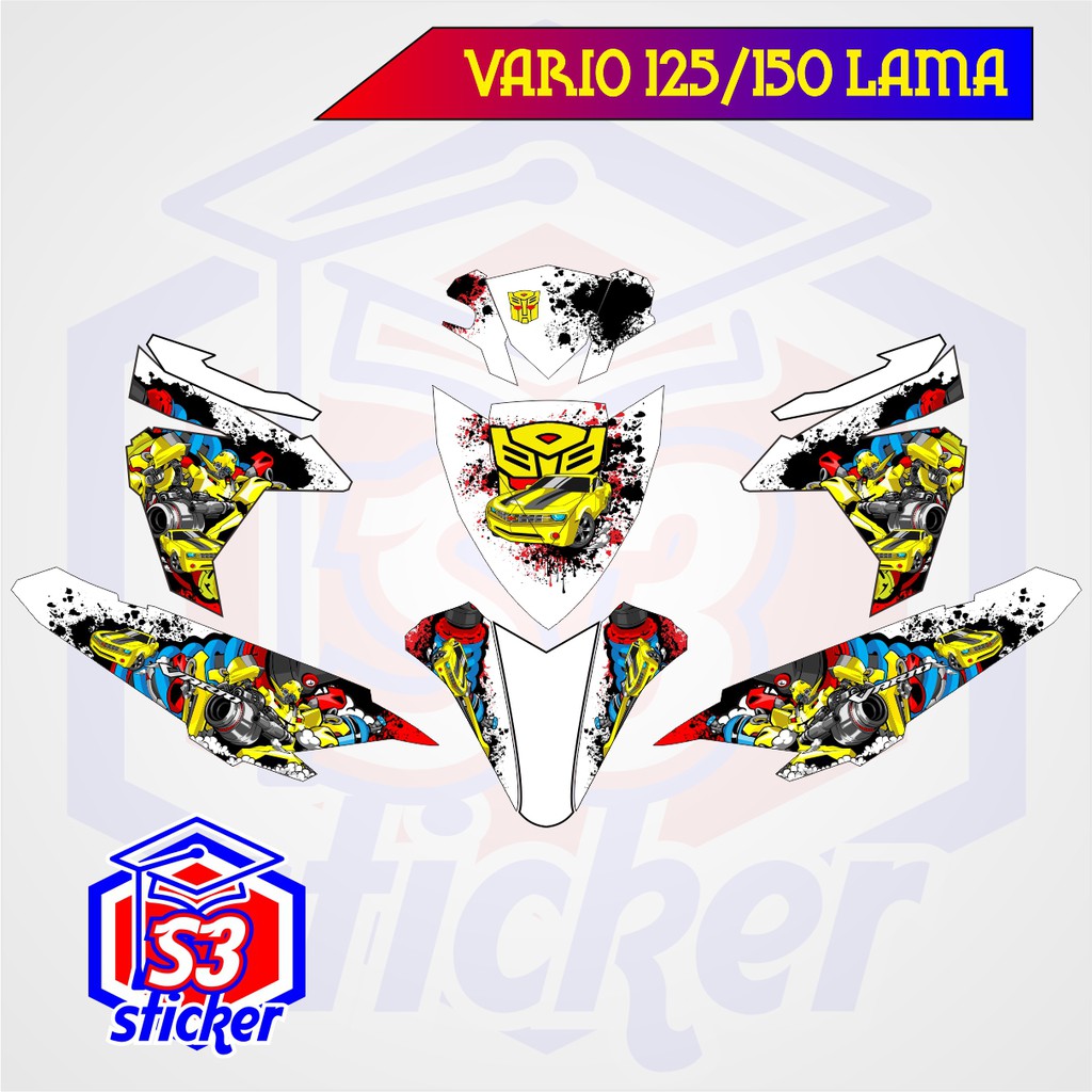 STICKER DECAL MOTOR HONDA VARIO 125 DAN 150 LAMA KARTUN