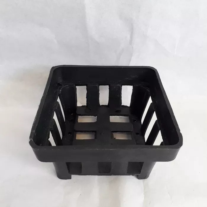 pot anggrek vanda kotak, pot kotak hitam 10 x 10 cm persegi