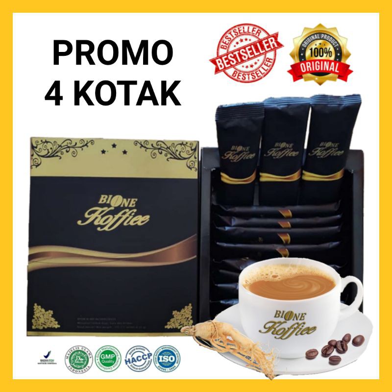 

[4 KOTAK] BIONE KOFFIEE KOPI HERBAL KESEHATAN STAMINA & VITALITAS UNTUK PRIA & WANITA