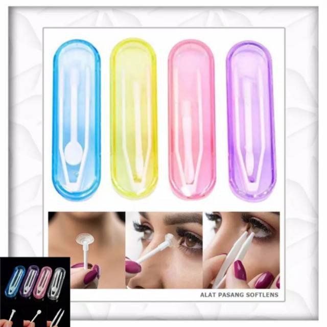 PENJEPIT Softlens + Tongkat Stick Pasang / Capitan Softlen / Tweezers / Twezer / Jepitan