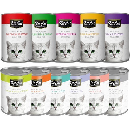 ( 6 KALENG ) -MAKANAN KUCING KALENG KIT CAT 400G GRAIN FREE WET FOOD