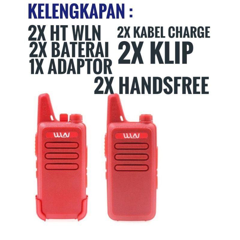 PROMO HT WLN KD-C1 SEPASANG MERAH UHF HT WLAN KDC1 UHF GARANSI