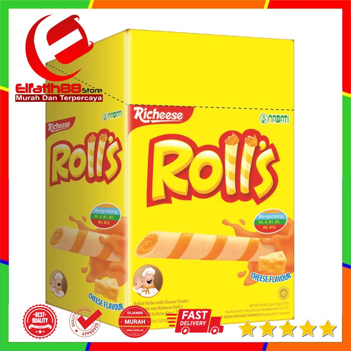 

Richesse Nabati Rolls Keju - 1 Box isi20 @ 8gr