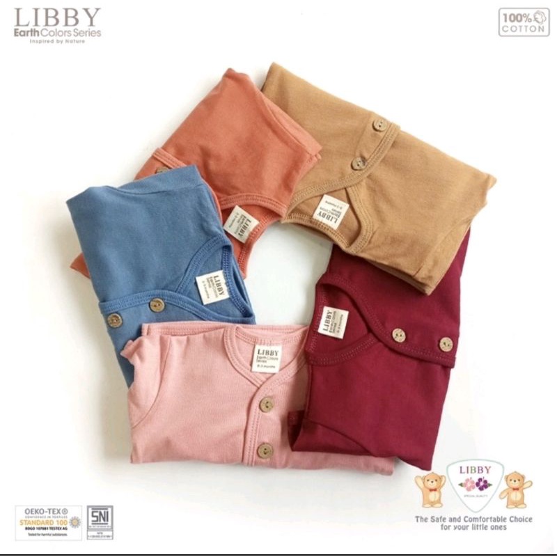 Libby Setelan Pendek Bayi Earth Colour Series Comfy Set 0-6 bulan