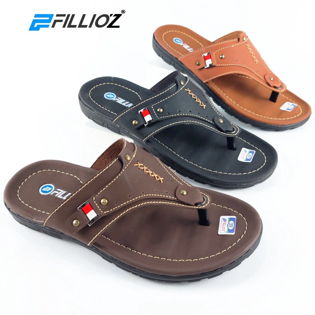 Fillioz JAMES Sandal Pria Kulit Original Model Japit Antislip Terbaru