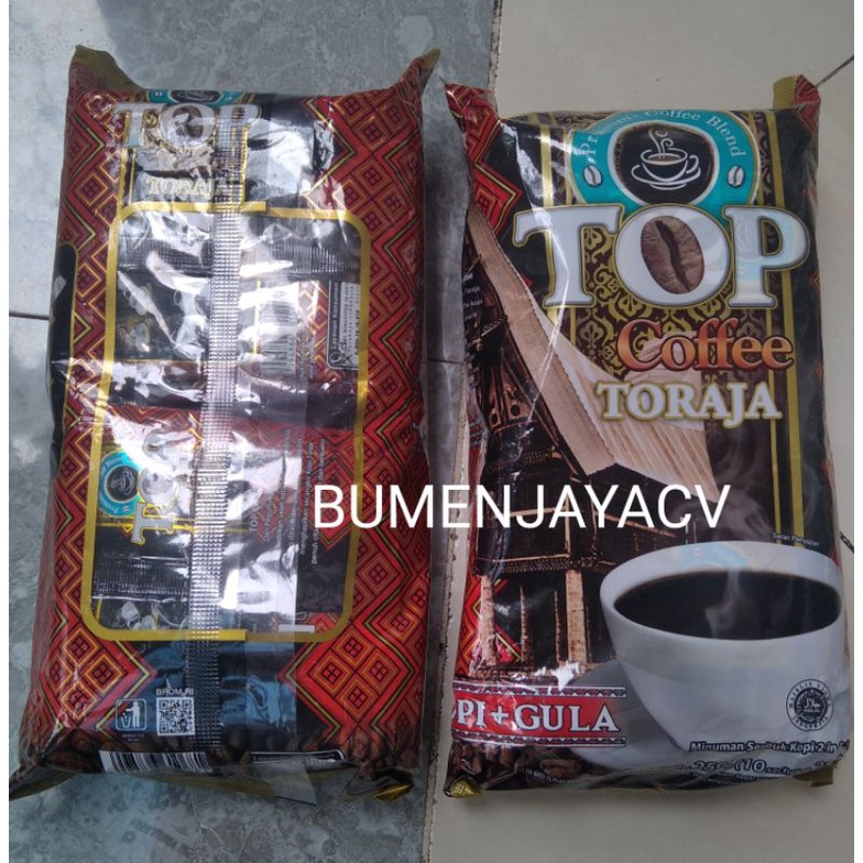 

Top coffee Toraja kopi toraja per pack isi 10 pcs exp lama