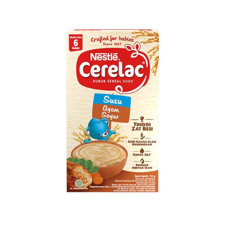 Nestle Cerelac Bubur Bayi Instant Rasa pisang/kacang hijau/ wortel/ayamsayur Box 120 g