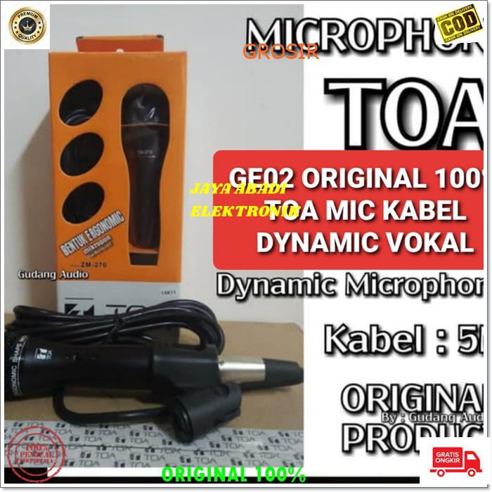 G02 ORIGINAL TOA MIC KABEL MIK CABLE KARAOKE MEETING VOCAL AUDIO SOUND PRO JERNIH PANGGUNG PIDATO CE