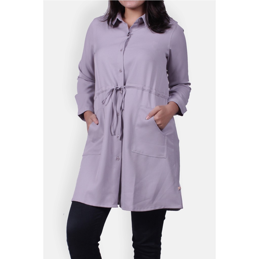 Emba Ladies-Mona Blouse Wanita Warna Grey
