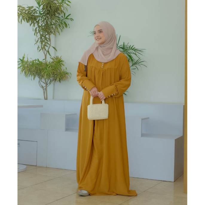 Abaya original ranum annasihah yoris premium flowly baju wanita syari modis hijrah