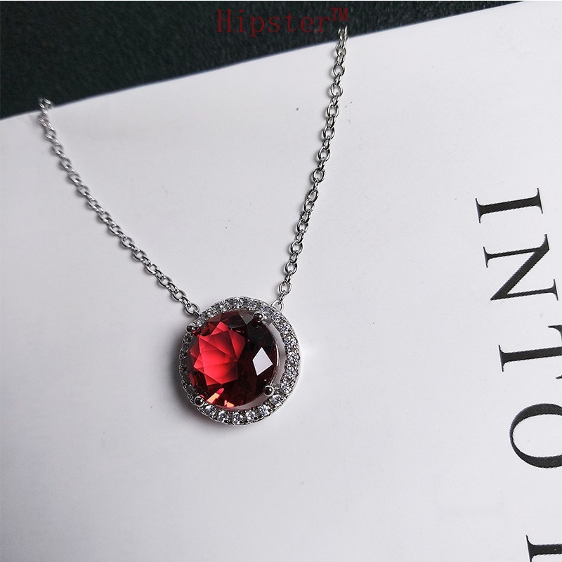 Affordable Luxury Fashion Inlaid round Fully-Jeweled Crystal Pendant Necklace