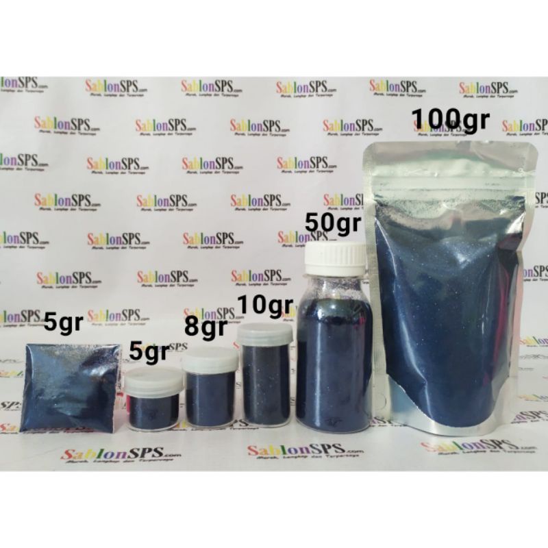 BUBUK GLITER NAVY BLUE GLITTER POWDER 100gr ZIP LOCK