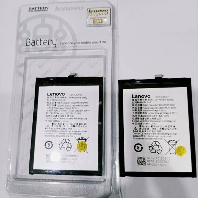 Baterai/Batre/Battery original Lenovo BL 246( soket)/ Vibe shot Z90/Z920/Z90A40.