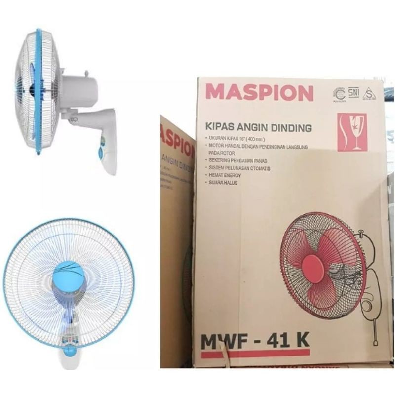 Kipas Angin Dinding Wall Fan Maspion 16 Inch 16” MWF-41K / MWF41K / MWF 41 K