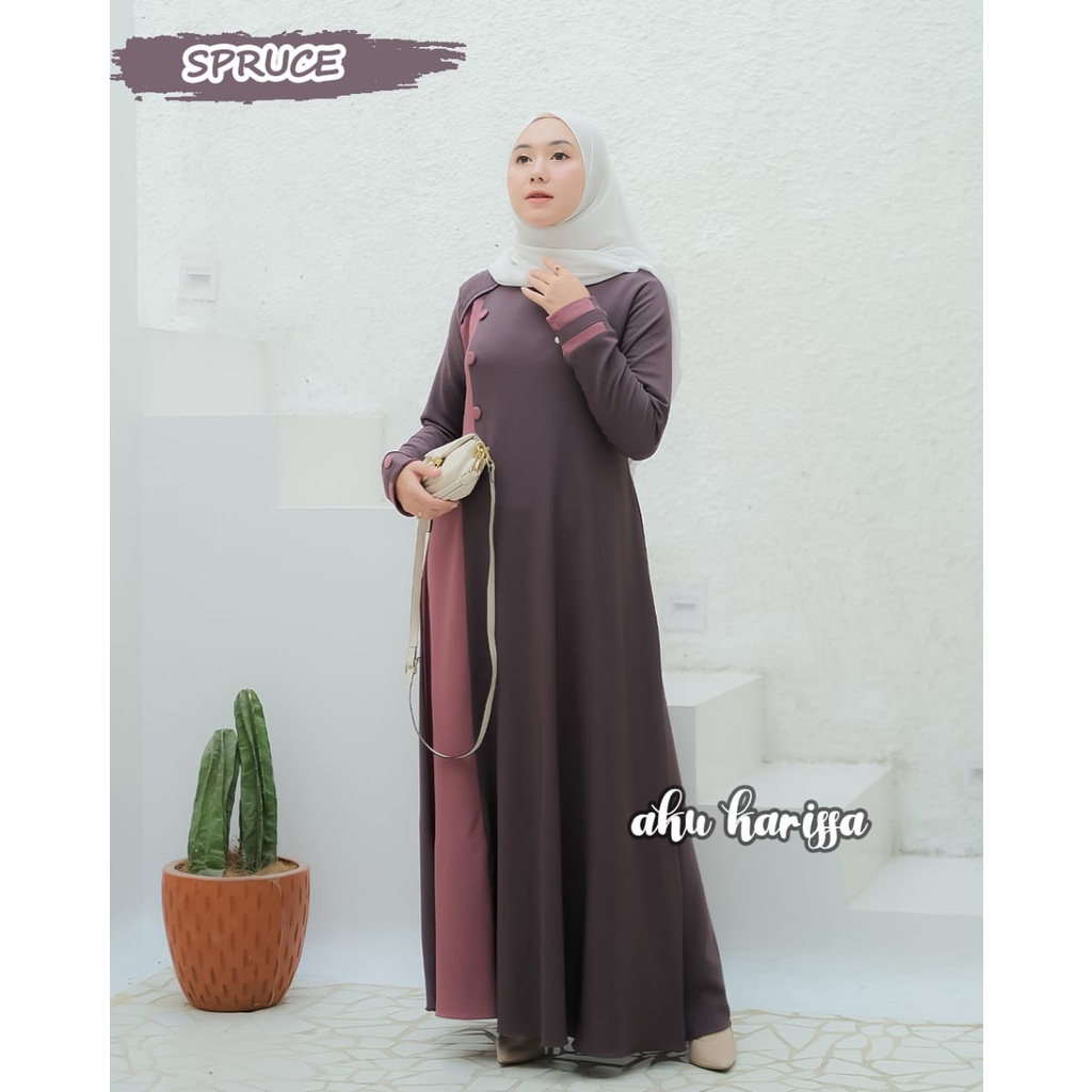 DRESS FAZILA dan HASNA AKU KARISSA ORIGINAL terbaru polos model kancing cantik