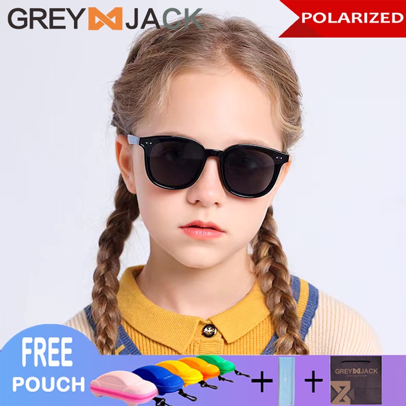 Grey Jack Kacamata Anak Sunglasses Hitam Anti Uv Korean Style TR90 Ringan Fashion Anak Laki-laki dan Perempuan 0015 0014-3