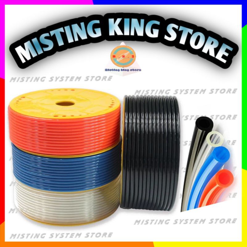 SELANG PU 4 X 6MM KONEKTOR HOSE PNEUMATIC OD 6 MM POLYURETHANE ALAT SIRAM SLIP LOCK TEE ELBOW JOINER