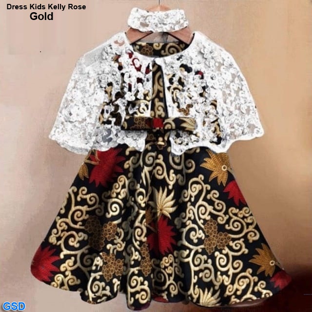 Dress Kids kelly Rose/Baju Batik Anak ( FREE BANDO BRUKAT)  / Fashion Batik Anak / Mini Dress Anak / Gaun Pesta Anak Sale!!!